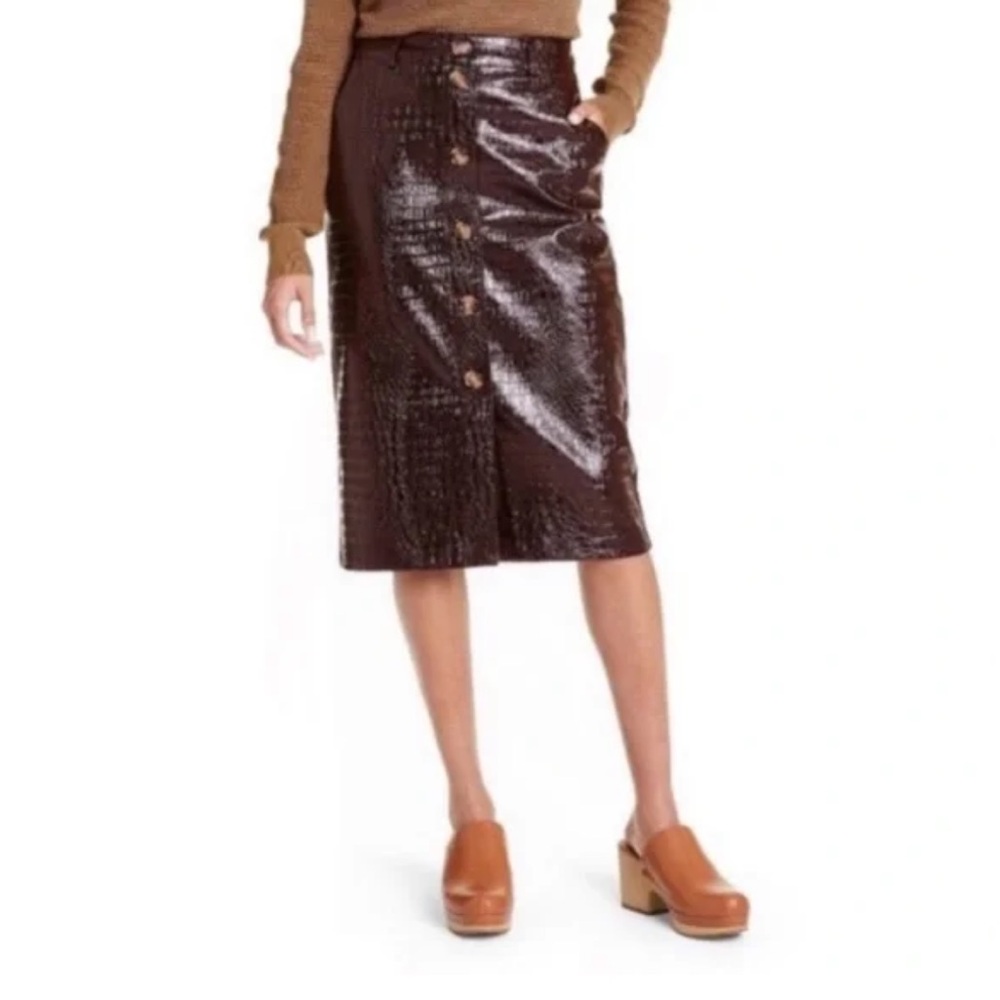 Rachel Comey Target Faux Leather Midi Skirt - Picture 1 of 16